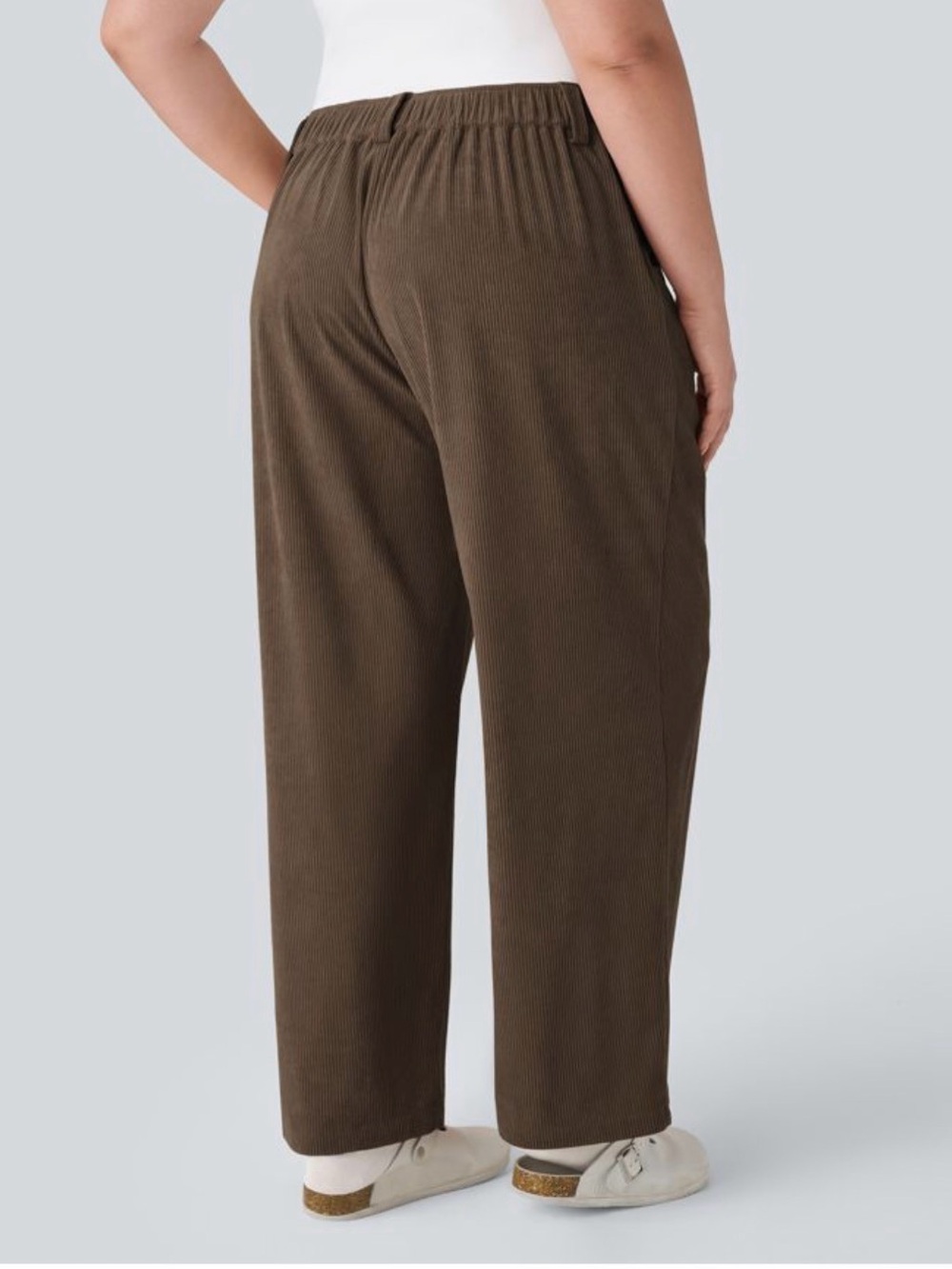 NWOT Halara Mid Rise Zipper Corduroy Casual Pants - Picture 3 of 8